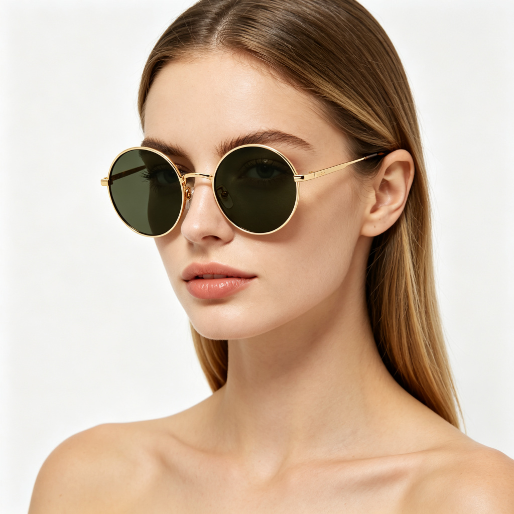 Vintage Round Metal Frame Sunglasses – Bild 4