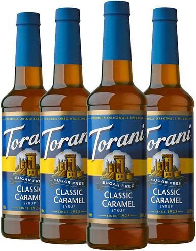 Torani Zuckerfreier Sirup, klassischer Karamell, 25,4 Unzen, (Packung mit 4)