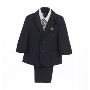 Baby Jungen Dunkelgrau Jacke Weste Tasche quadratisch Tie Hemd Hose 5 Stück Anzug 6-24M