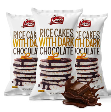 Lieber's Zartbitterschokolade überzogene Reiskuchen, 3,1 oz (3 Stück)