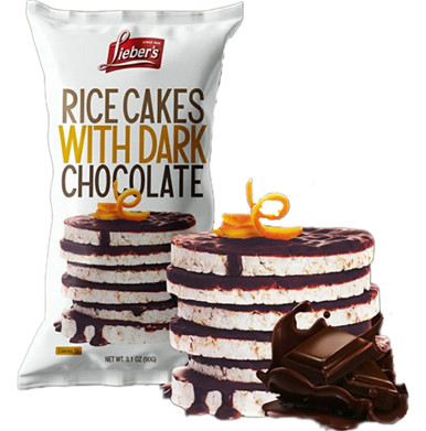 Lieber's Zartbitterschokolade überzogene Reiskuchen, 3,1 oz