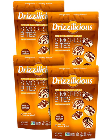 Drizzilicious S'mores Mini Reis Kuchen Bites, (4 Stück)