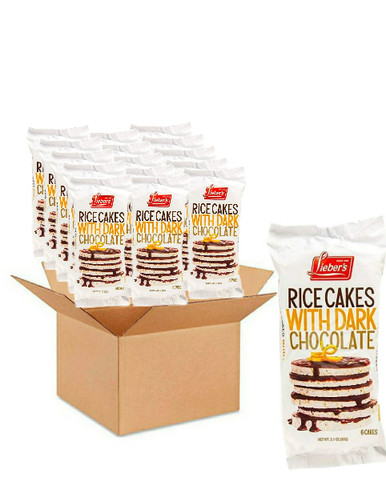 Lieber's Zartbitterschokolade überzogene Reiskuchen, 3,1 oz (Packung mit 16)