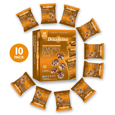 Drizzilicious Mini Reis Kuchen S'mores Bites Reis Crisps, 0,74 oz (Packung mit 10)