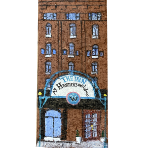 Linda Amtmann – Handbemalter Ziegelstein mit Motiv Inn at Henderson’s Wharf
