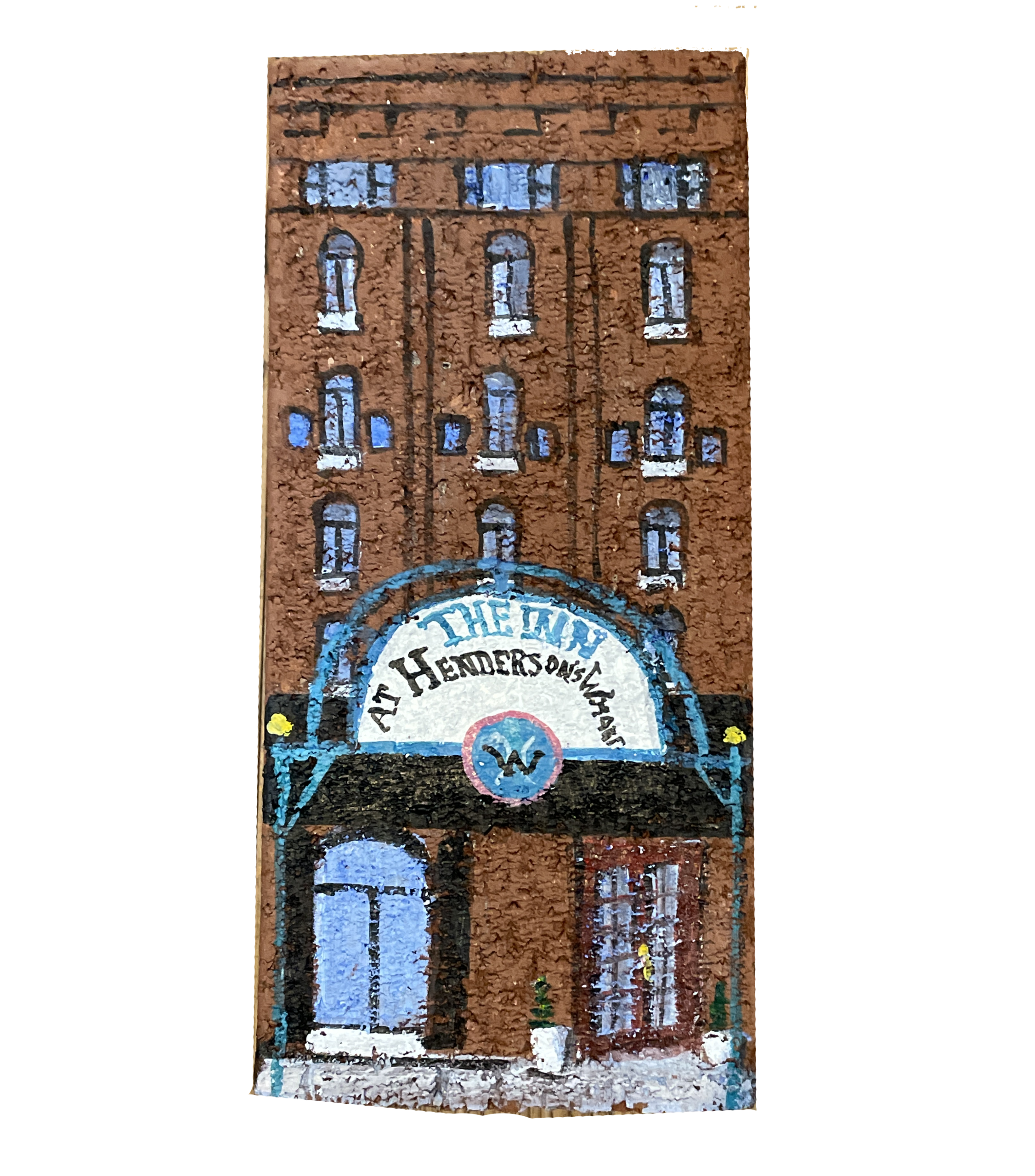 Linda Amtmann – Handbemalter Ziegelstein mit Motiv Inn at Henderson’s Wharf