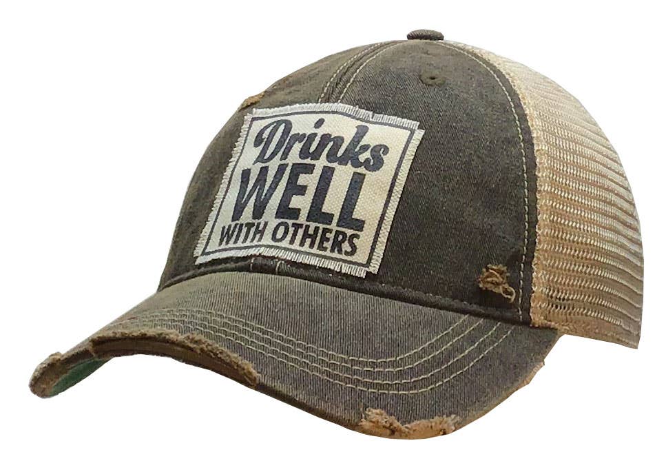 Vintage Life Getränke gut mit anderen Trucker Hut Baseball Kappe Dunkelblau