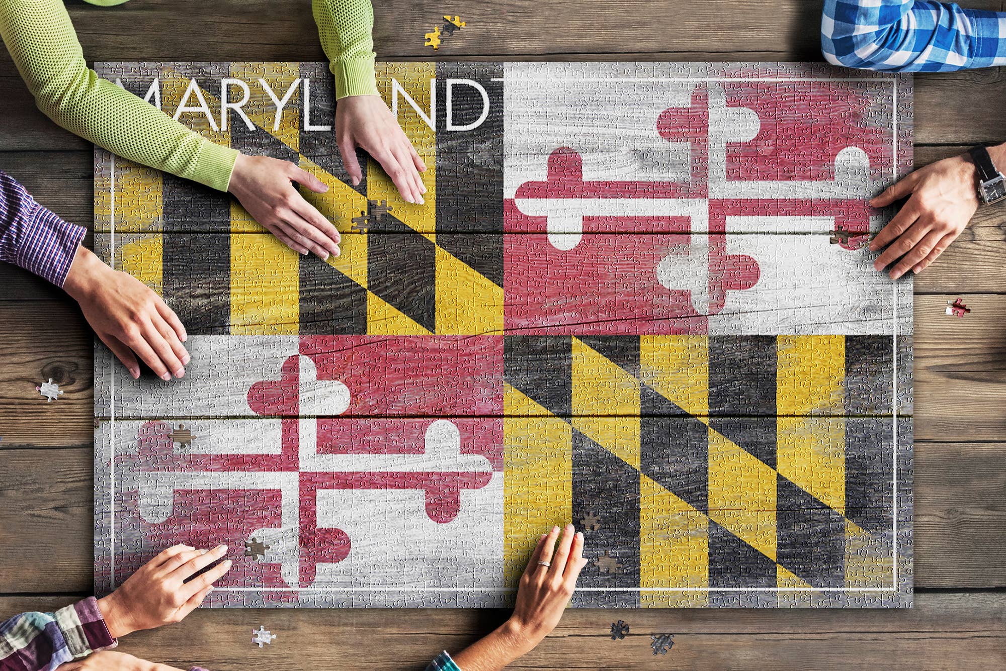Laternenpresse – Maryland Sammlung Puzzles MD Flagge