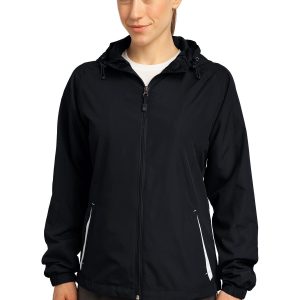 Sport-Tek Colorblock-Raglanjacke mit Kapuze für Damen