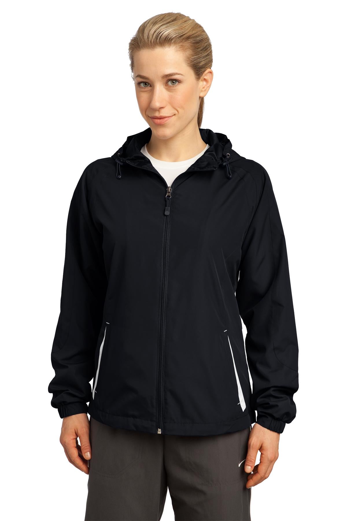 Sport-Tek Damen Colorblock Kapuzen Raglan Jacke