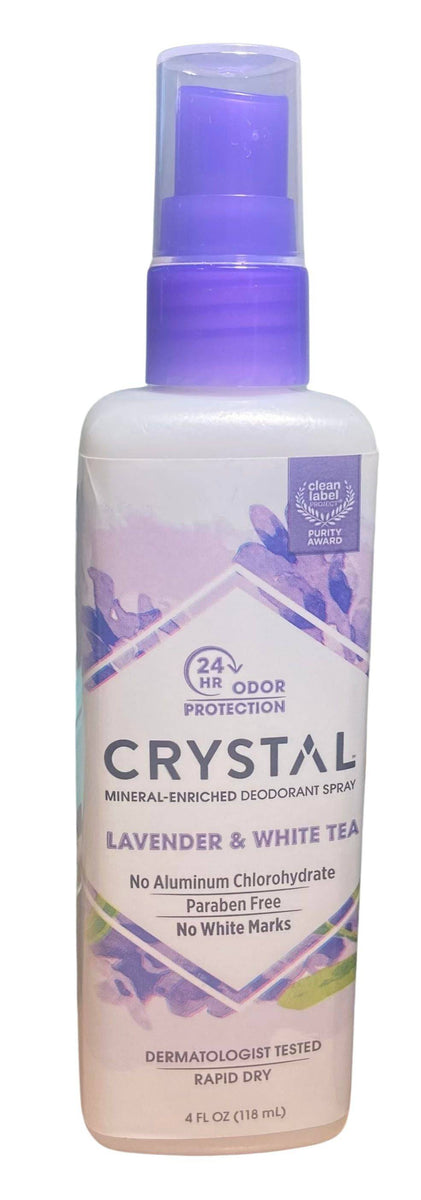 Kristall Deodorant, Spray, Lavendel und weißer Tee