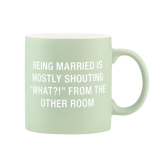 Über Face Designs - Verheiratete Steinzeug Tasse
