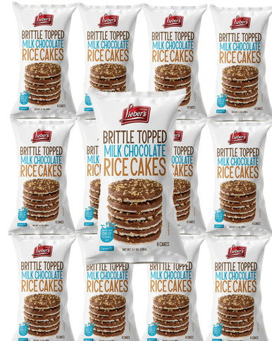 Lieber's Brittle belegte Milchschokoladen-Reiskuchen, 3,7 oz (Packung mit 12)