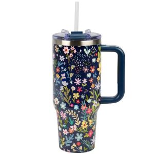 Dunkle Blumen Reise Tasse