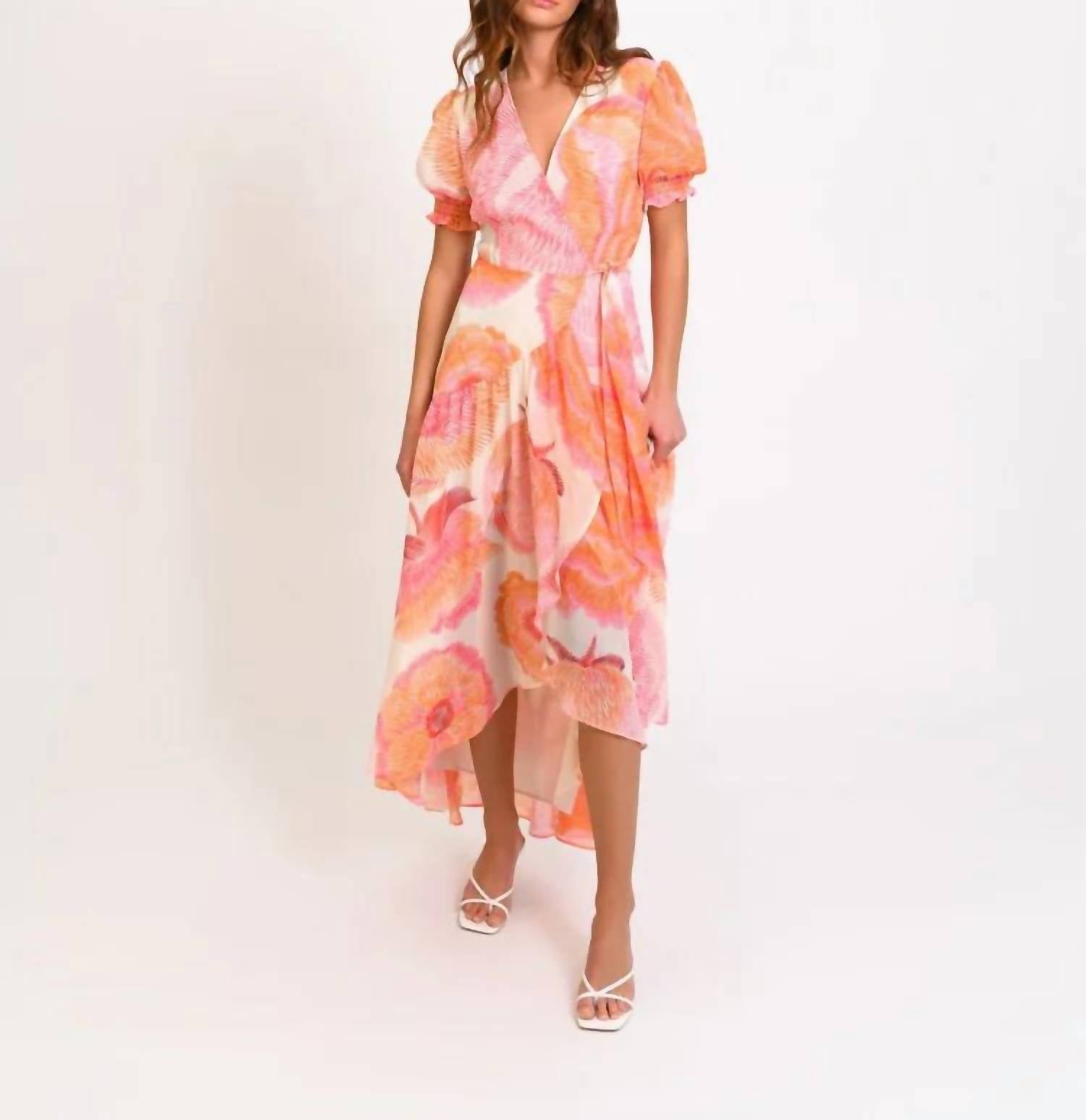 Biscayne Kleid in Koralle Mehrfarbig