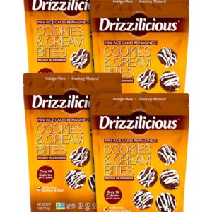 Drizzilicious Kekse und Sahne Mini-Reiskuchen Bissen, (Packung mit 4)
