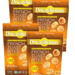 Drizzilicious French Toast Mini-Reiskuchenbisse (Packung mit 4)