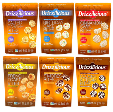 Drizzilicious Mini Reiskuchen Sortiment Packung, 6er Packung