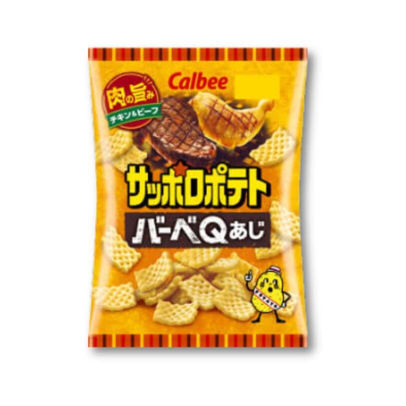 Calbee Sapporo Kartoffel BBQ Chips – groß Hähnchen & Rindfleisch