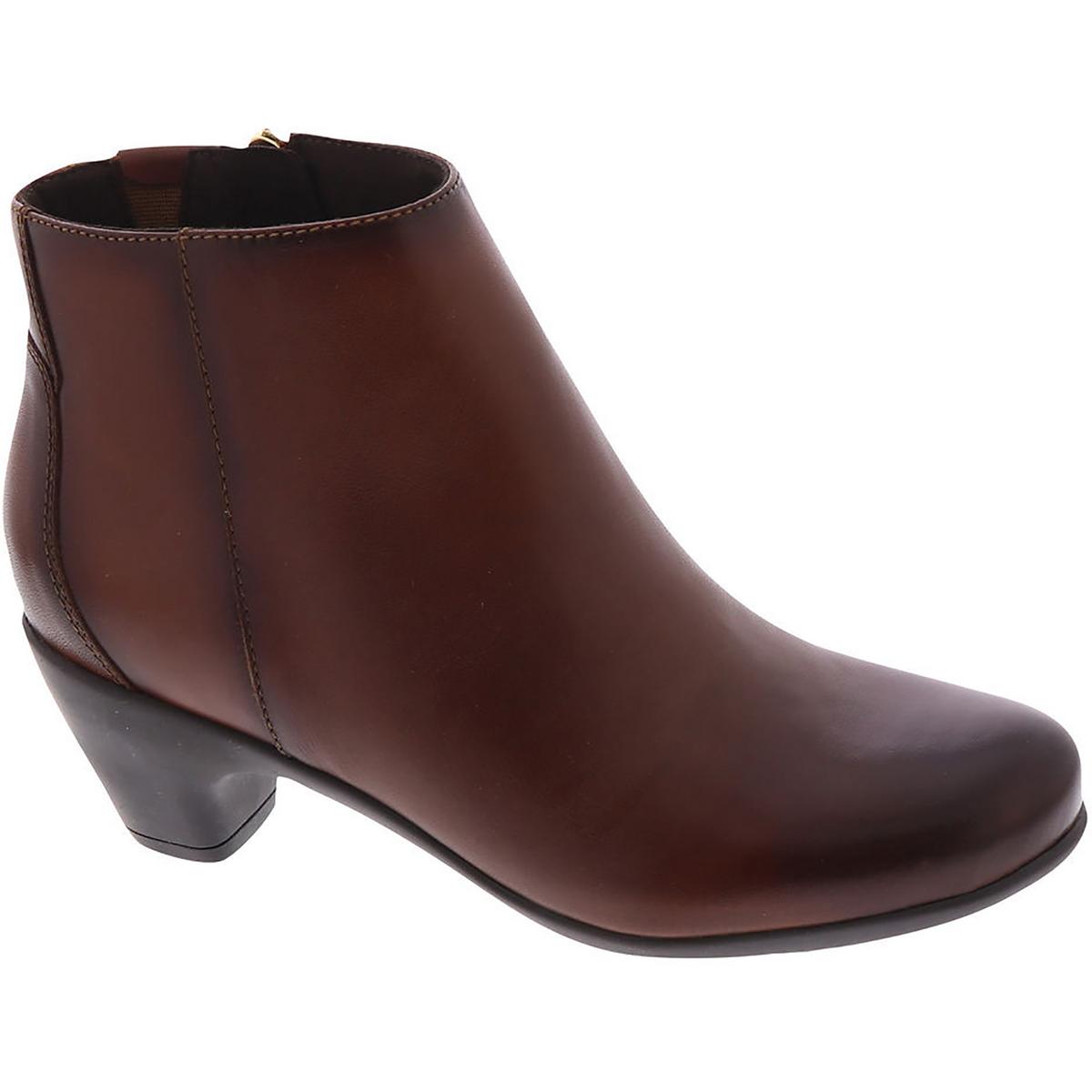 Leder Block Absatz Stiefeletten