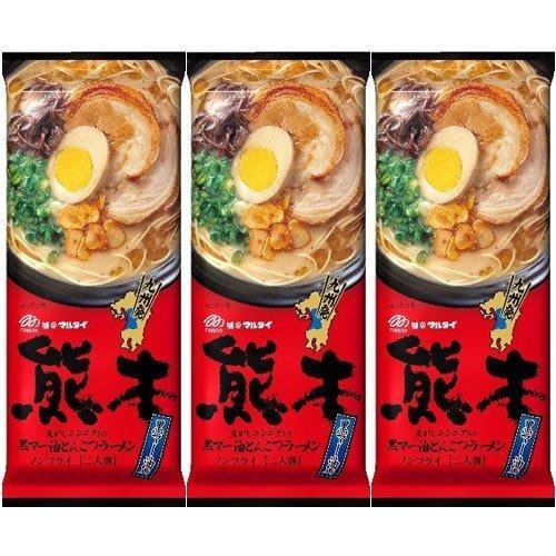 Marutai Kumamoto Ma-Yu Schwarzer Knoblauch Öl Tonkotsu Instant Ramen 3er Packs