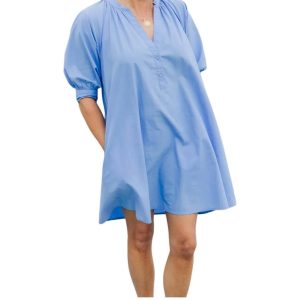 Abigail Pullover Kleid in Cornflower Blau