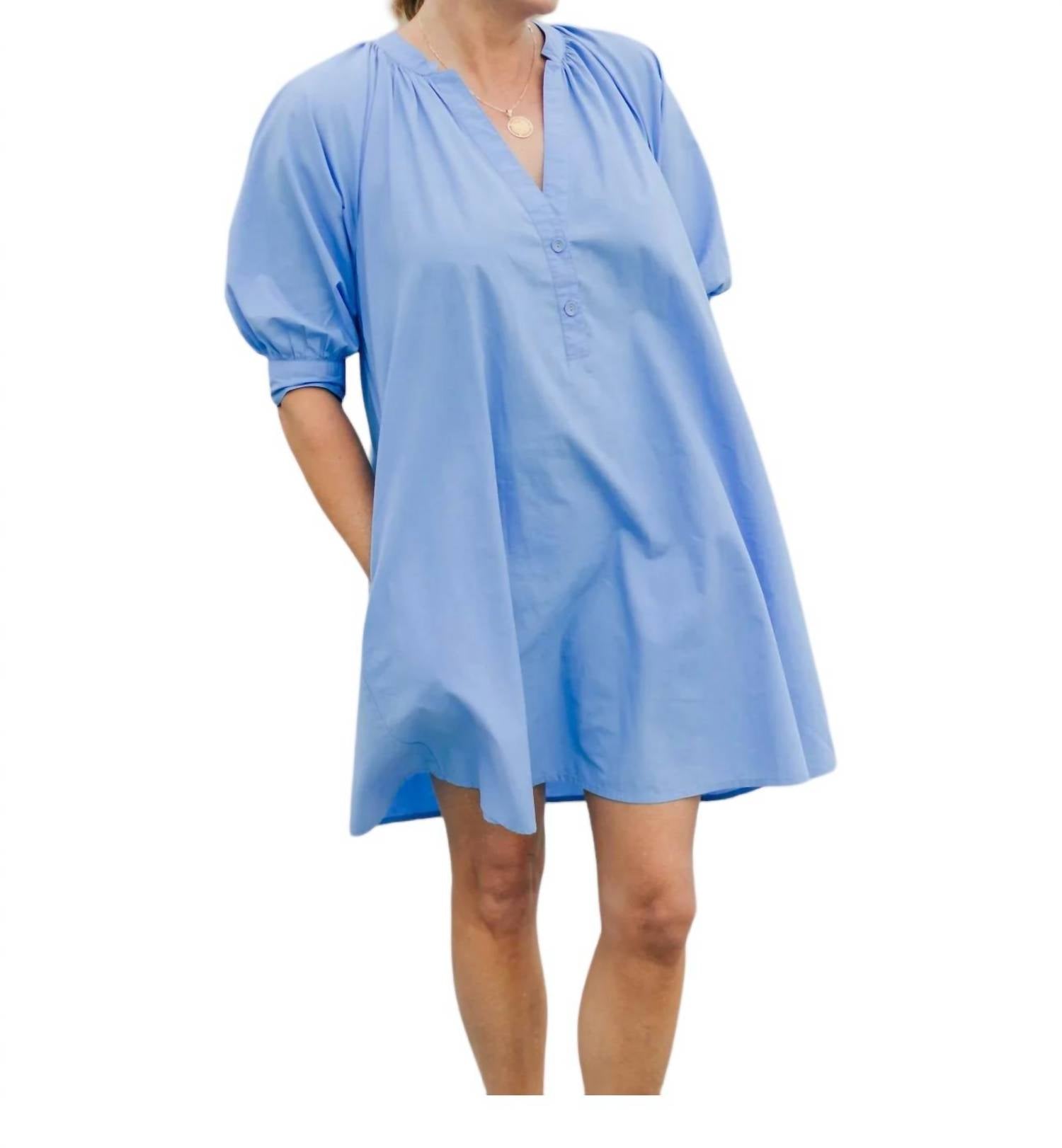 Abigail Pullover Kleid in Cornflower Blau