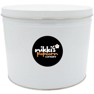 2 Gal Weiß Gourmet Popcorn Blechdose