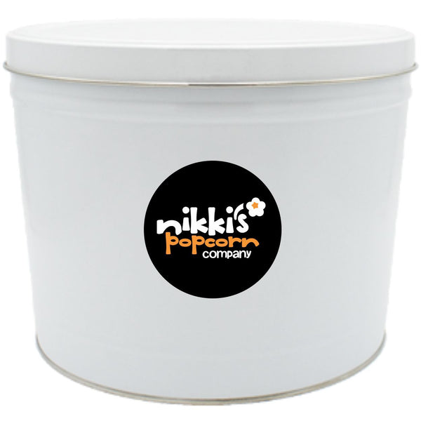 2 Gal Weiß Gourmet Popcorn Blechdose
