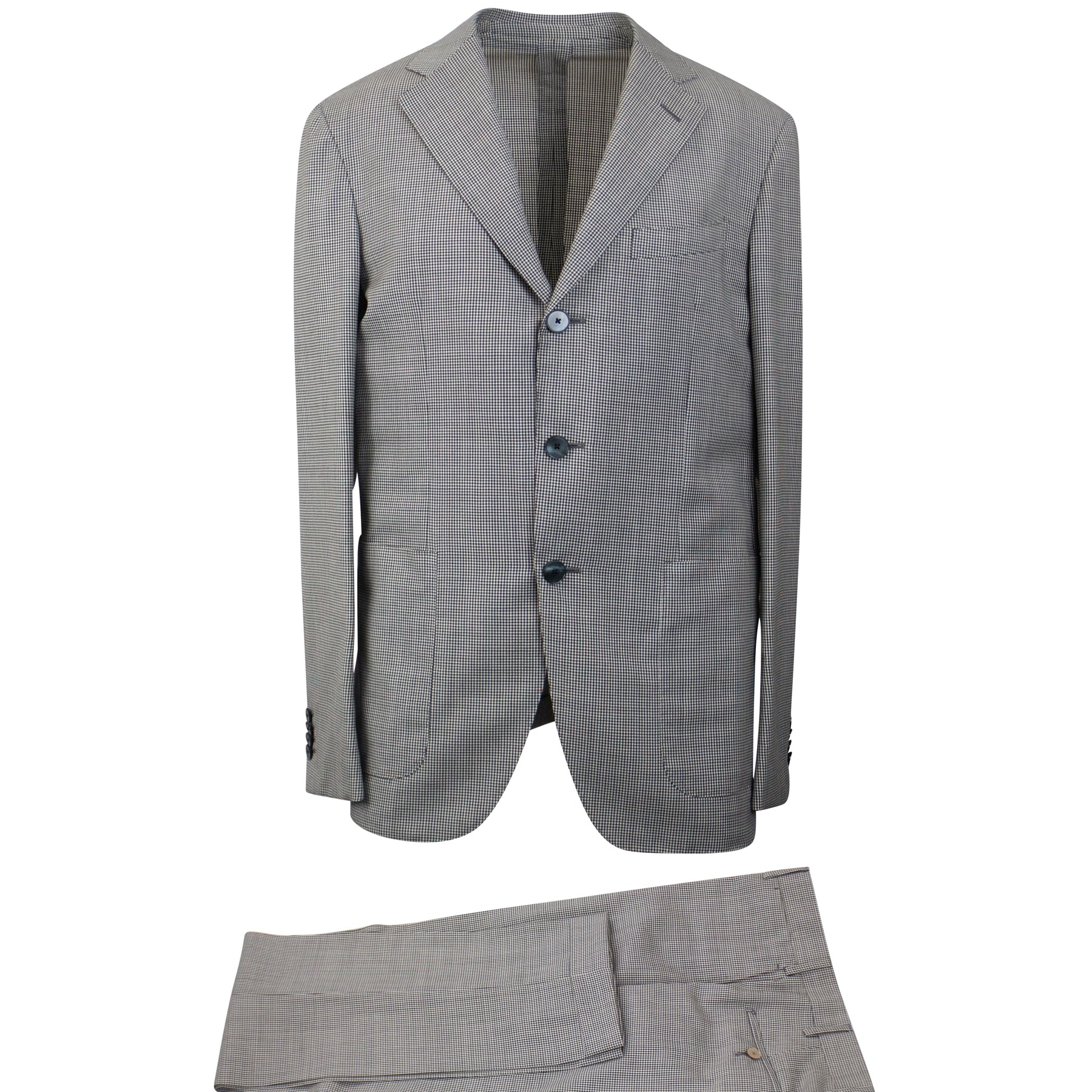 Schwarz und weiß Houndstooth Single Breasted Anzug