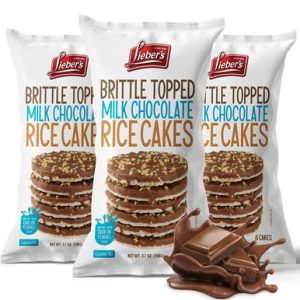 Lieber’s Brittle Topped Milchschokolade überzogene Reiskuchen, 3,7 Unzen (Packung mit 3)