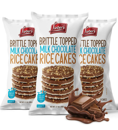 Lieber's Brittle belegte Milchschokolade überzogene Reiskuchen, 3,7 oz (Packung mit 3)