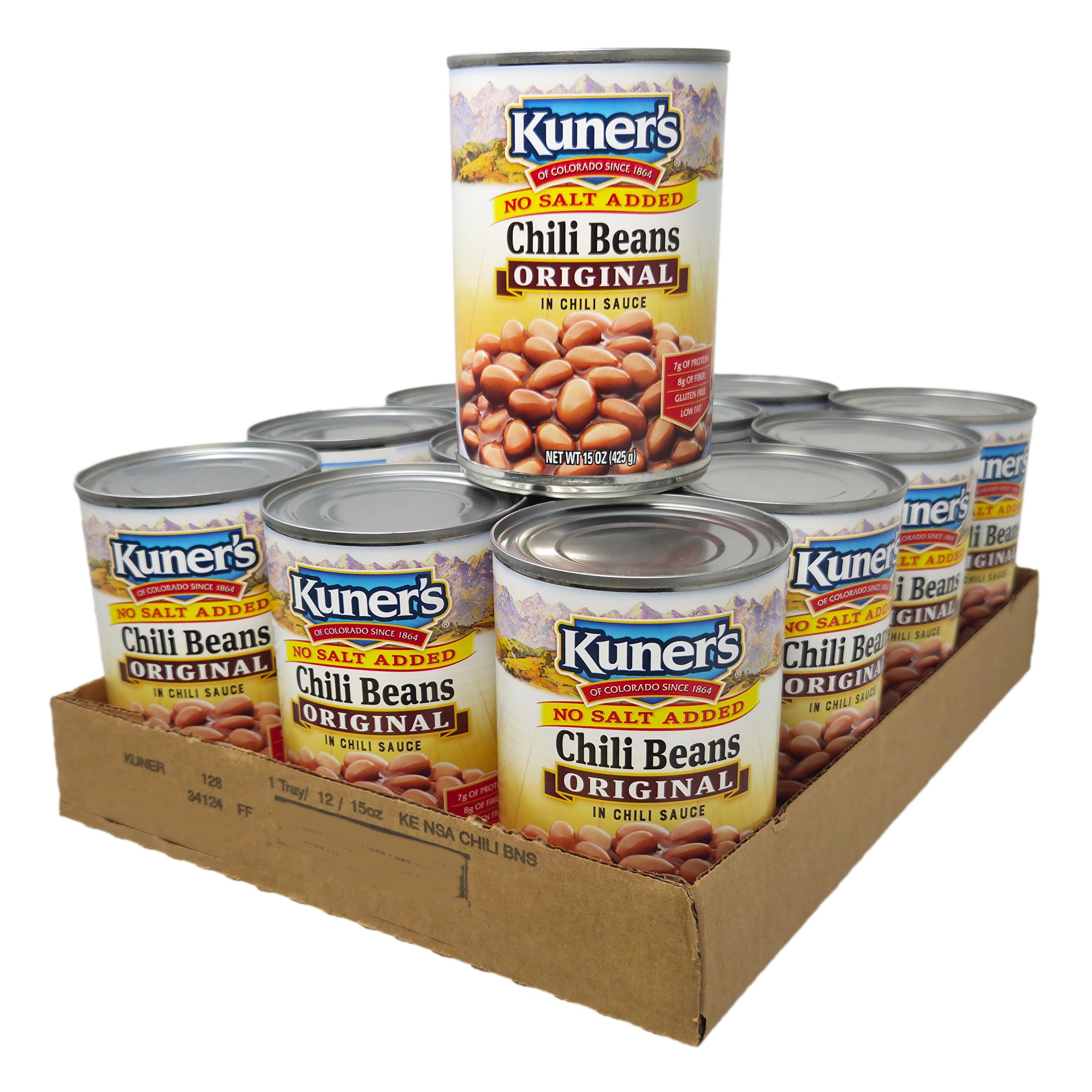 Fall von 12 Kuner's Chilibohnen in Chilisauce - kein Salz Added-15 Oz