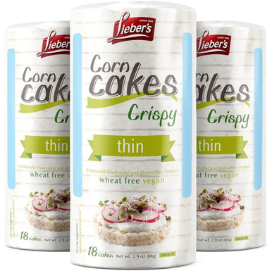 Lieber's knusprig dünn Mais Kuchen, vegan, 2,9 oz (3er Packung)