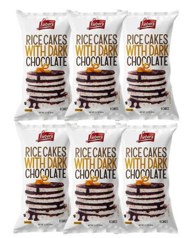 Lieber's Zartbitterschokolade Reis Kuchen, 3,1 oz (Packung mit 6 Stück)