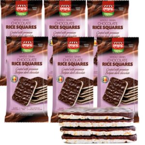 Schokolade überzogene Reiskuchen Quadrate, Vollkorn, milchfrei, glutenfrei, koscher, kalorienarme Snacks, 2,6 Unzen, (Packung von 6)
