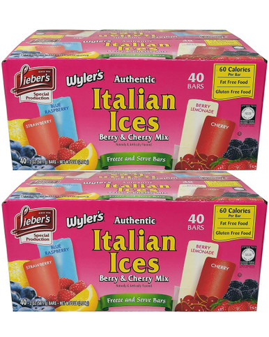Wyler's Italian Ice Berry und Kirsche Mischung Freezer Bars, 40 Stück (2 Stück)