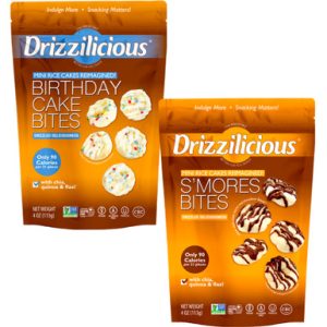 Drizzilicious Mini-Reiskuchen beißt Vielfalt Pack, Geburtstagskuchen und siamores Aromen, 4 Unzen Taschen (2 Zählung)
