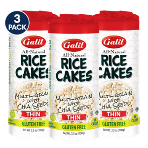 Galil Thin Multi-Grain Reiskuchen, glutenfrei, mit Chiasamen, fettarm, vegan, 3,1 Unzen (Packung 3)