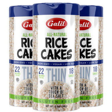 Galil Reis Kuchen, dünn mit Meersalz, glutenfrei, vegan, fettarm, 3,1 oz (Packung mit 3)