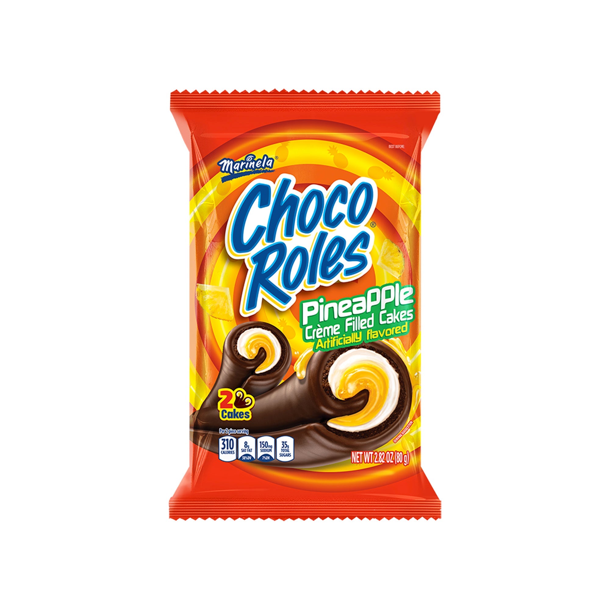 Marinela Choco Rollen Ananas Creme gefüllte Kuchen (Mexiko)