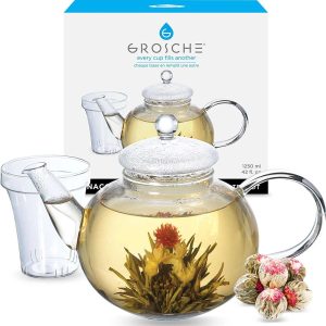 MONACO Glass Teapot, Glass Teesieb, lose Blatt Teekanne – / 12 – 42oz