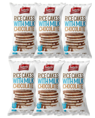 Lieber's Milch Schokoladen Reis Kuchen, 3,1 oz (Packung mit 6)