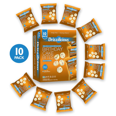 Drizzilicious Mini-Reiskuchen Geburtstagskuchen Reischips, 0,74 Unzen (Packung mit 10)