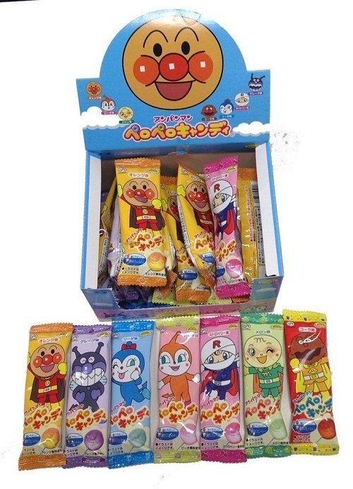 Fujiya, hart Süßigkeiten, Anpanman, Pero Pero Süßigkeiten, 7 Geschmacksrichtungen Lollipop 25 Riegel in 1 Schachtel