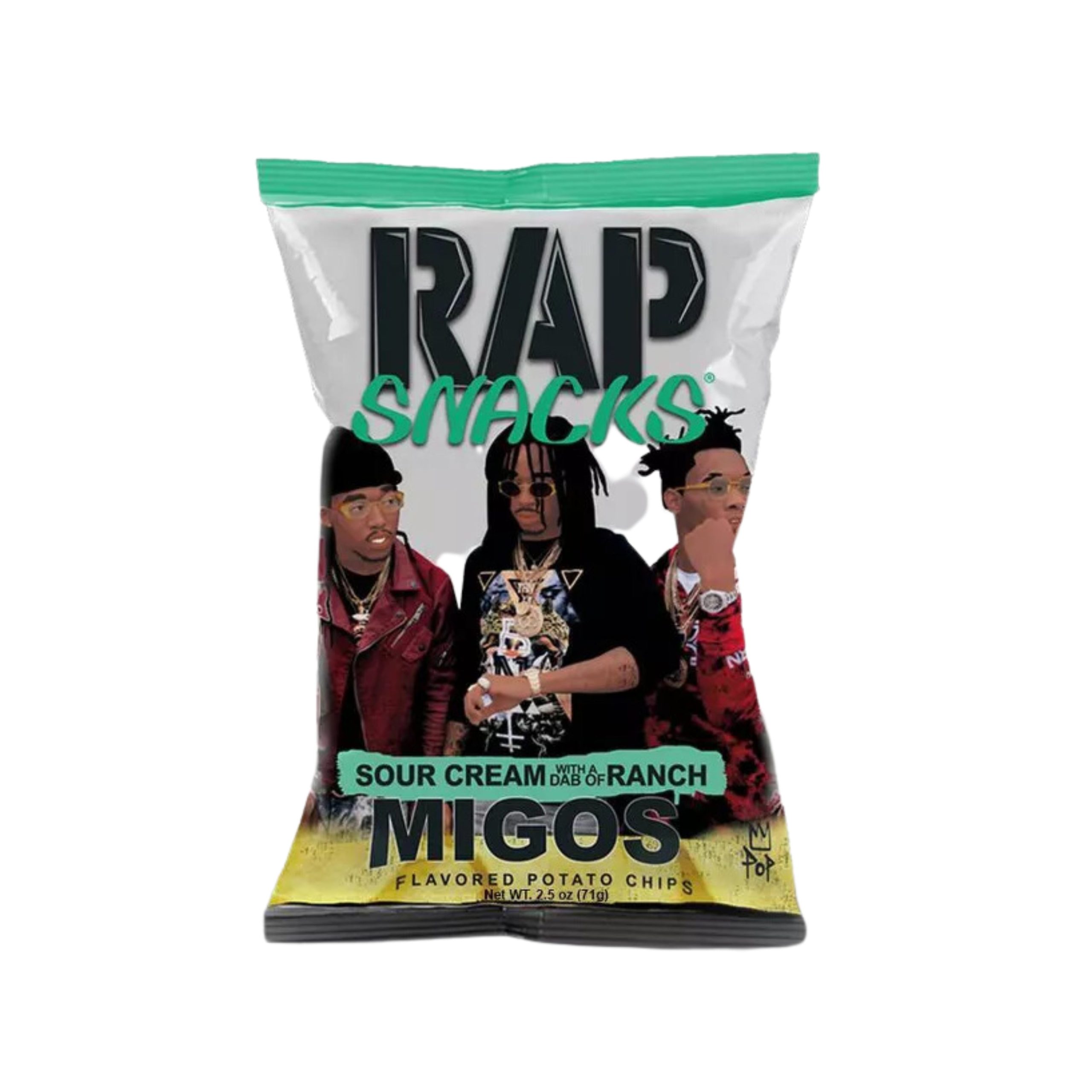Rap Snacks Migos sauer Creme mit einem Dab von Ranch Chips (US)