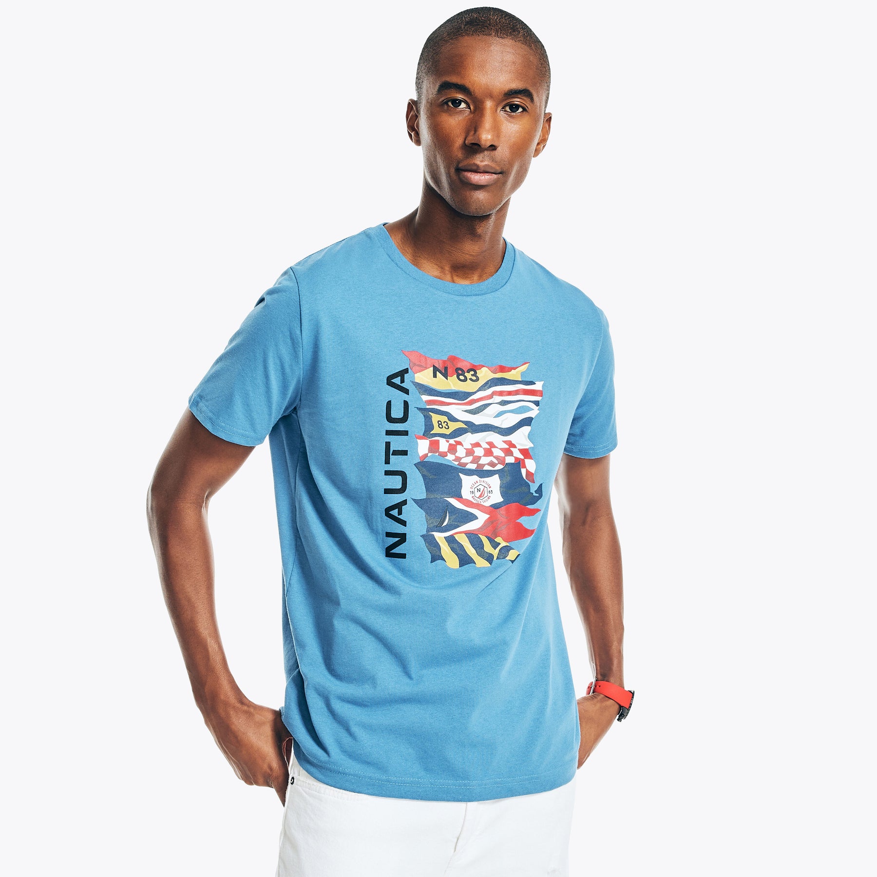 Nautica Herren nachhaltig Crafted Flag Graphic T-Shirt