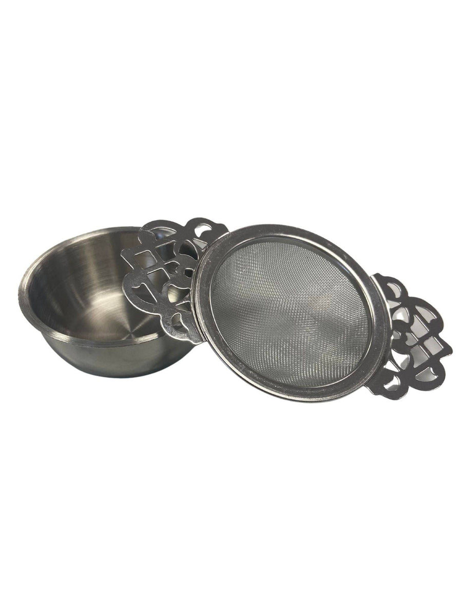 Mesh Teesieb mit Tropfschale