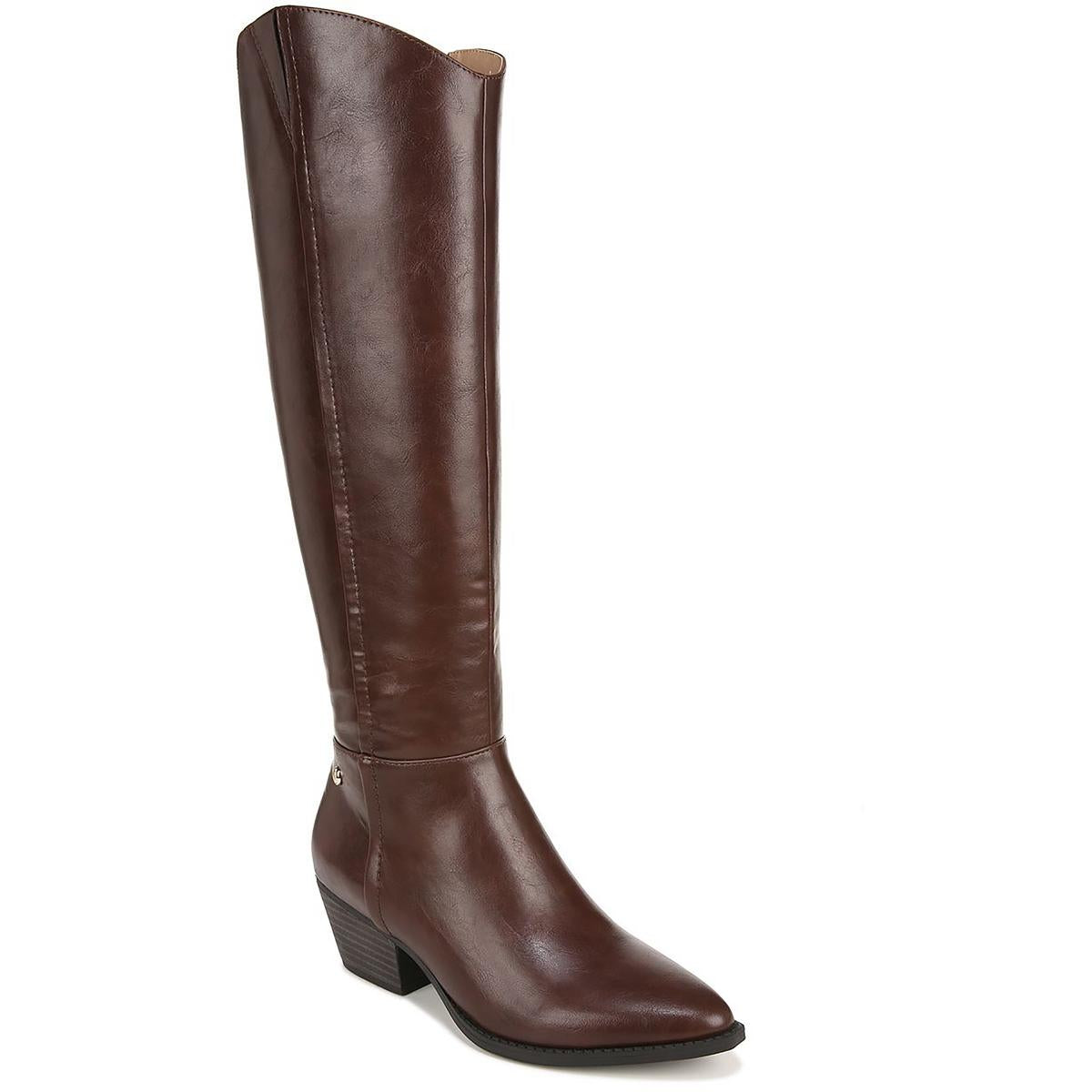 Reese Kunstleder Block Absatz Kniehohe Stiefel
