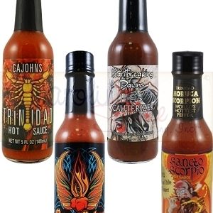 Hottest Trinidad Scorpion and Moruga scharfe Saucen 4 Packung